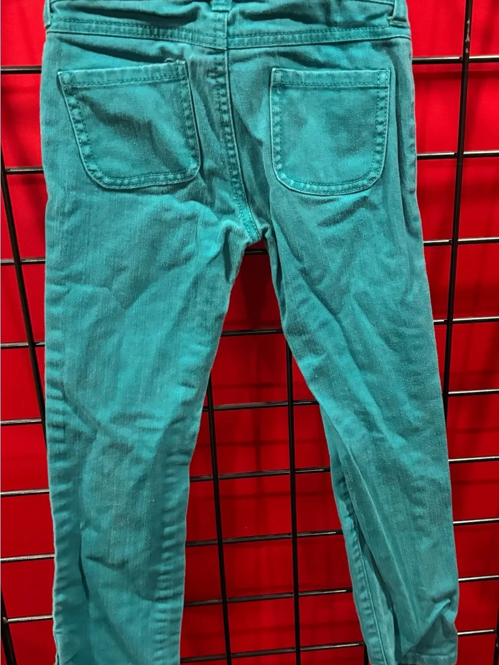 Gymboree Girls Teal Slim Stretch Pants with Front Flap Pockets(Sz7)